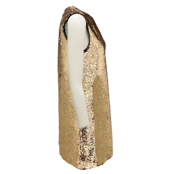 MAJE GOLD ROR SEQUINED SHIFT DRESS - Picture 2 of 7